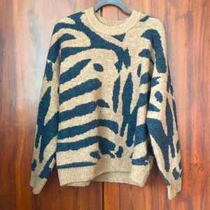 Tiger print knit sweater